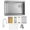 Elkay 18 Gauge Workstation SS 25-1/2" x 18-1/2" x 9" Single Bowl Undermount Sink and Faucet Kit ECTRU24169RTFCW - alternate 1